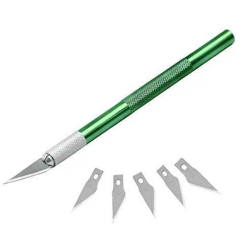 Metal Scalpel Knife Tools Kit Cutter Engraving Craft knives + 5pcs Blades Mobile Phone PCB DIY Repair Hand Tools