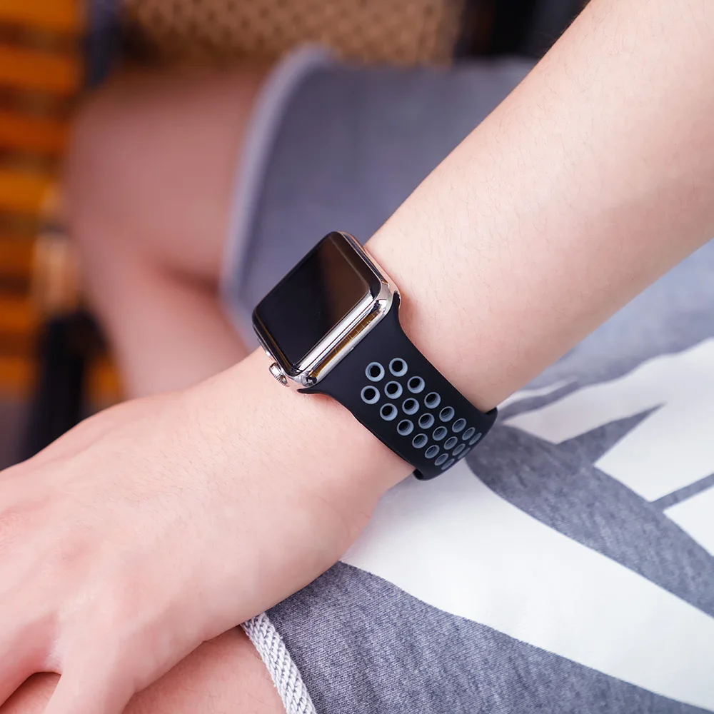 Силиконовый ремешок для apple watch 5 4 band correa apple watch 44 мм 40 мм 42 мм 38 мм iwatch 5 4 3 2 1 спортивный браслет на запястье