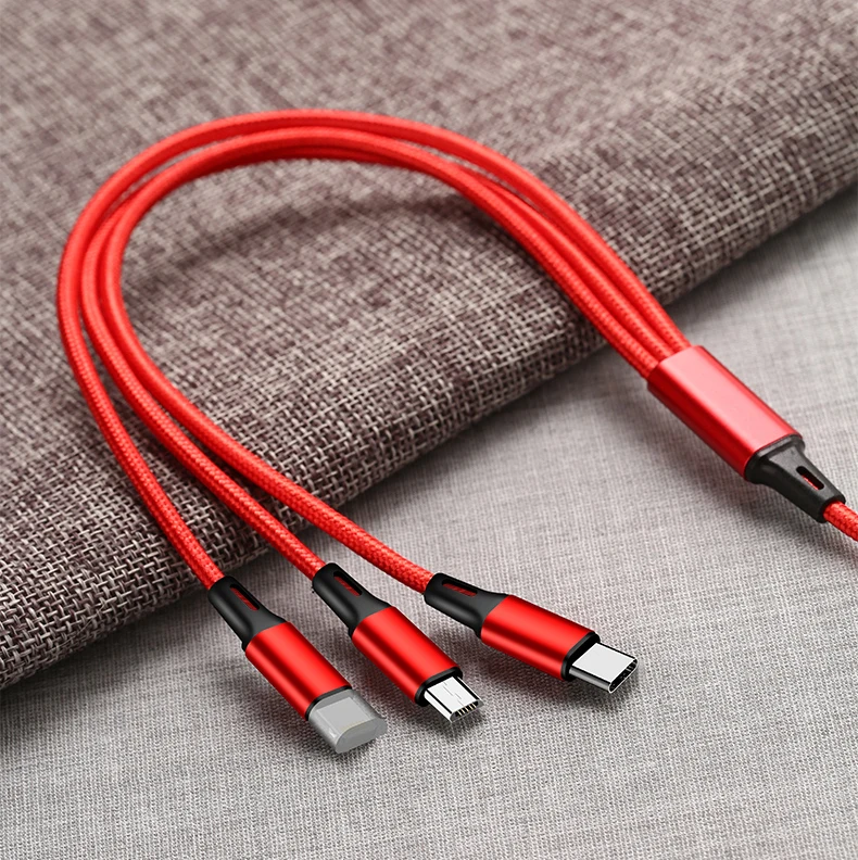 Быстрая зарядка 3 в 1 8Pin usb type C Micro USB кабель для iPhone 8X7 6 6S Plus samsung Nokia USB кабели нейлон Универсальный IY343