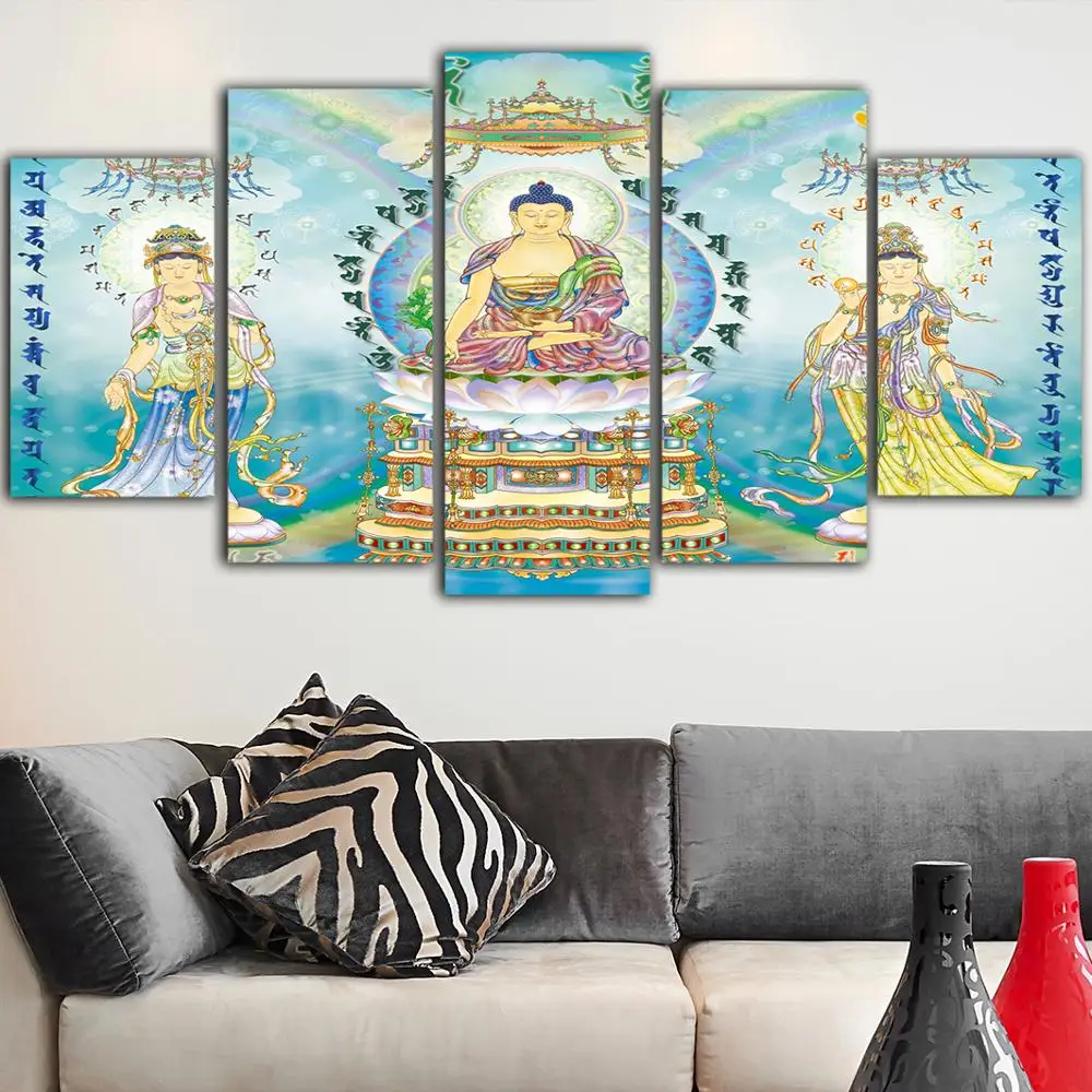 Canvas Hd Printed Buddha Home Decoration Painting Buddhism Poster Wall Art Religion Picture Vintage For Bedroom Modular Framed | Дом и сад
