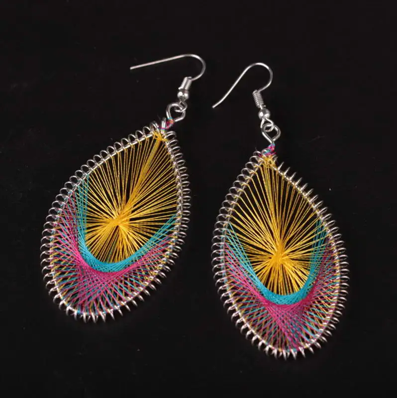 Earrings for Women Silk Cotton Thread Slimple Fashion Handmade Cotton Oval Exaggerated Teardrop Jewelry dangle earrings drop earrings long earrings dome teardrop earrings