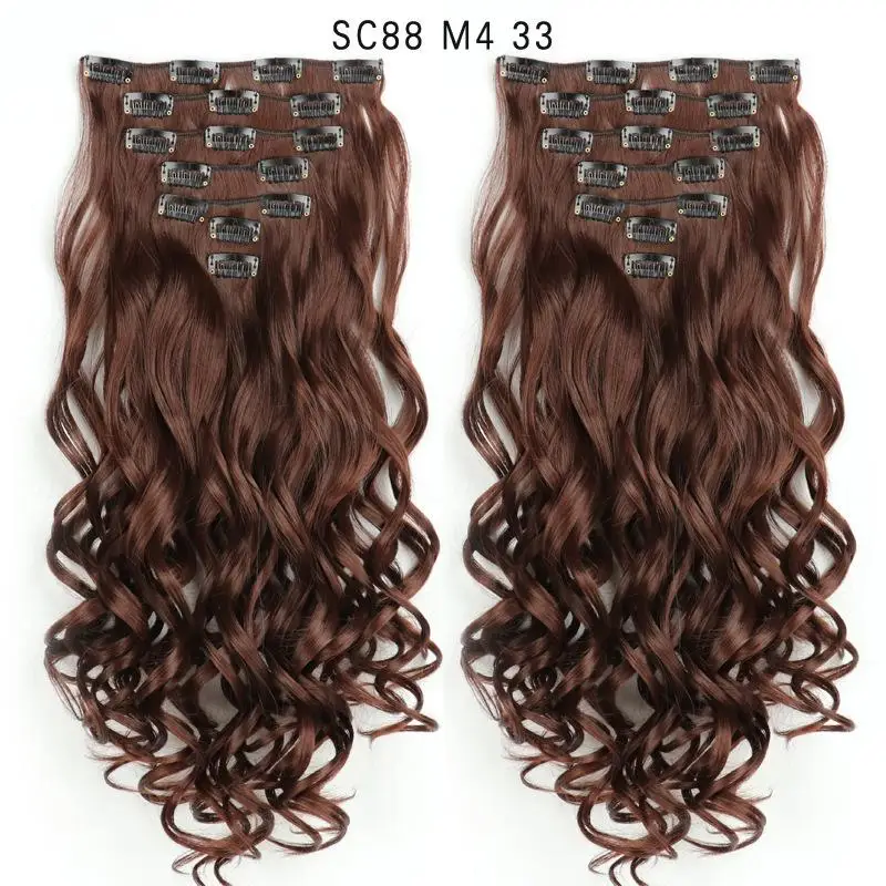 T1/27 MERISI HAIR 22 синтетические волосы с глубокой волной, термостойкий светильник, коричневый, серый, блондин, женский набор для наращивания волос на заколках, волосы с эффектом омбре - Цвет: T1/27