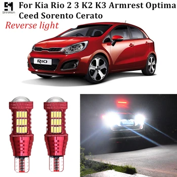 

2pcs canbus Car Reverse Backup Light For Kia Rio 2 3 K2 K3 Armrest Optima No Error W16W LED T15 back-up light Bulbs for Kia
