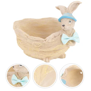 

1Pc Rabbit Shaped Succulent Flowerpot Lovely Cartoon Planter (Random Color)