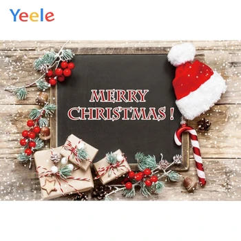 

Christmas Hat Gift Snowflake Leaves Wooden Floor Candy Bar Backdrop Photography Custom Photographic Background For Photo Studio