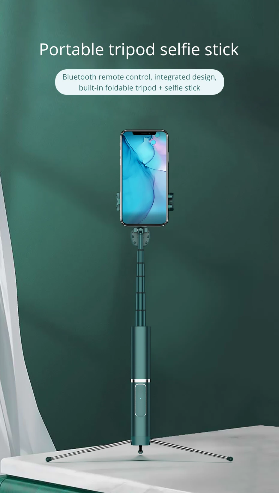 Portable Integrated Tripod Selfie Stick (11)