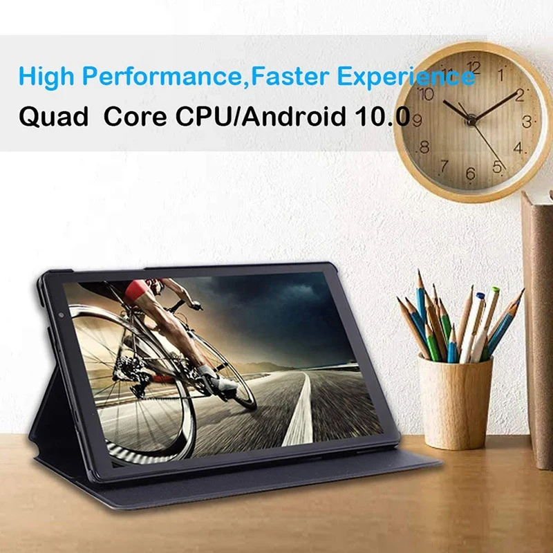 10.1 Inch Tablet Quad-Core Processor 2+16GB Android 10.0 Student Tablet 5000Mah Gaming Tablet 2.4/5GWiFi(EU Plug) 3