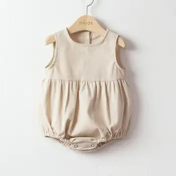 

Baby Boy Girl Clothes Autumn Baby Bodysuit Cute Cotton Corduroy Sleeveless Jumpsuit With Hat Newborn Baby Clothing Outfits