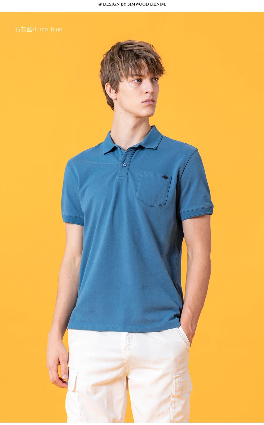 Simwood 2020 camisa polo masculina de algodão,