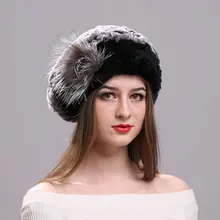 

Beret Caps for Women Genuine Rex Rabbit Fur Hat Elegant Fur Hat Wholesale Elastic Knitted Headwear Bonnets Winter Lady Fur Hat