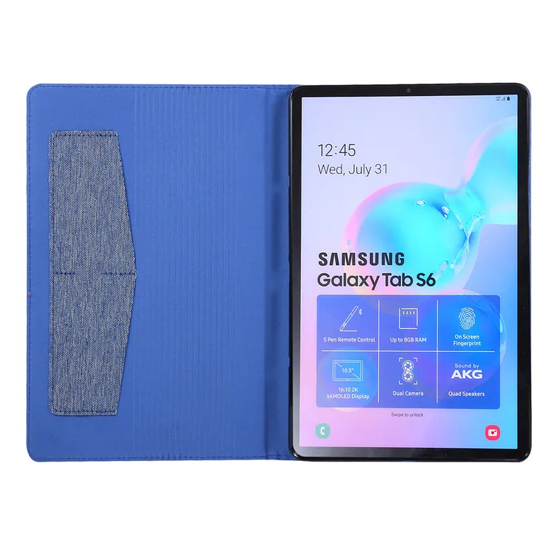 Тряпичный чехол для Sansung Galaxy Tab S6 10,5 SM-T860 SM-T865 10," Tablet Capa Funda чехол с картой Solts+ пленка+ ручка