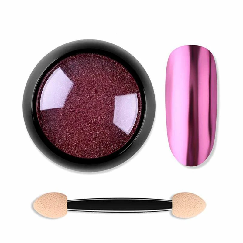 Rose Red 1 коробка красочная зеркальная пудра для дизайна ногтей блестящая пыль голографическое искусство ногтей Маникюр УФ пудра для ногтей Гель-лак - Цвет: Rose Red