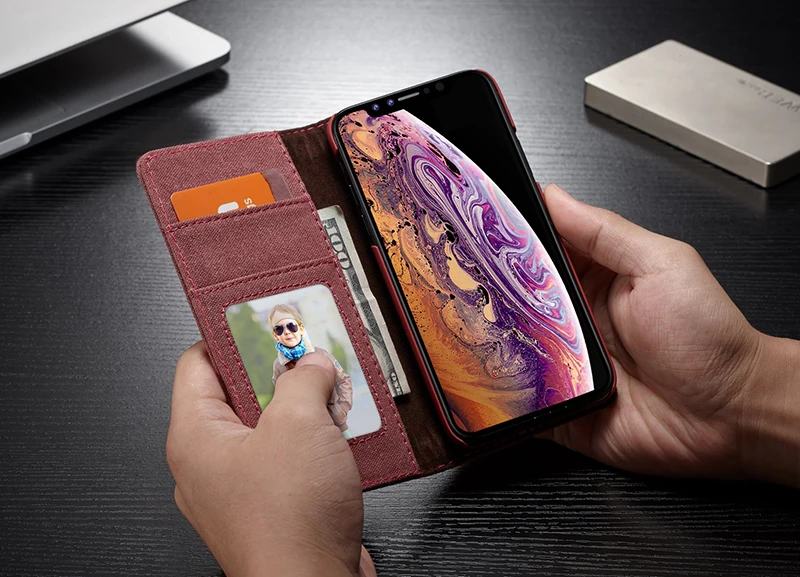 Чехол мне чехол-бумажник из джинсовой ткани чехол для IPhone 11 Pro X XS Max XR Магнитный слот для карт в стиле ретро бумажник сумка чехол для IPhone 6S 7 8 Plus