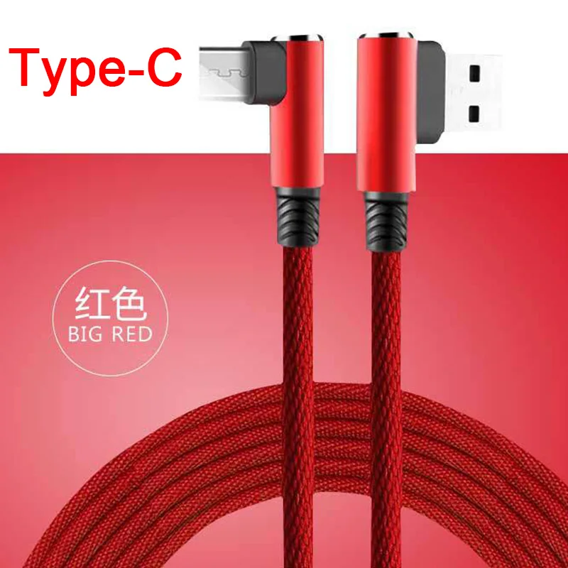 Тканевый USB кабель для iPhone Lighting mi cro type C OTG кабель для быстрой зарядки на samsung S9 Plus Xiaomi mi 9 Lite Honor 8X - Цвет: Type-C Red