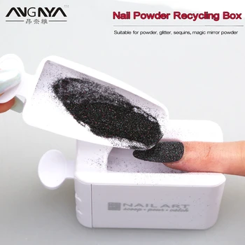

ANGNYA New Dipping Powder Recycling Tool Mess-Free Nail Mermaid Sequin Glitter Recycling Box Nail Art French Mold Tray Holders