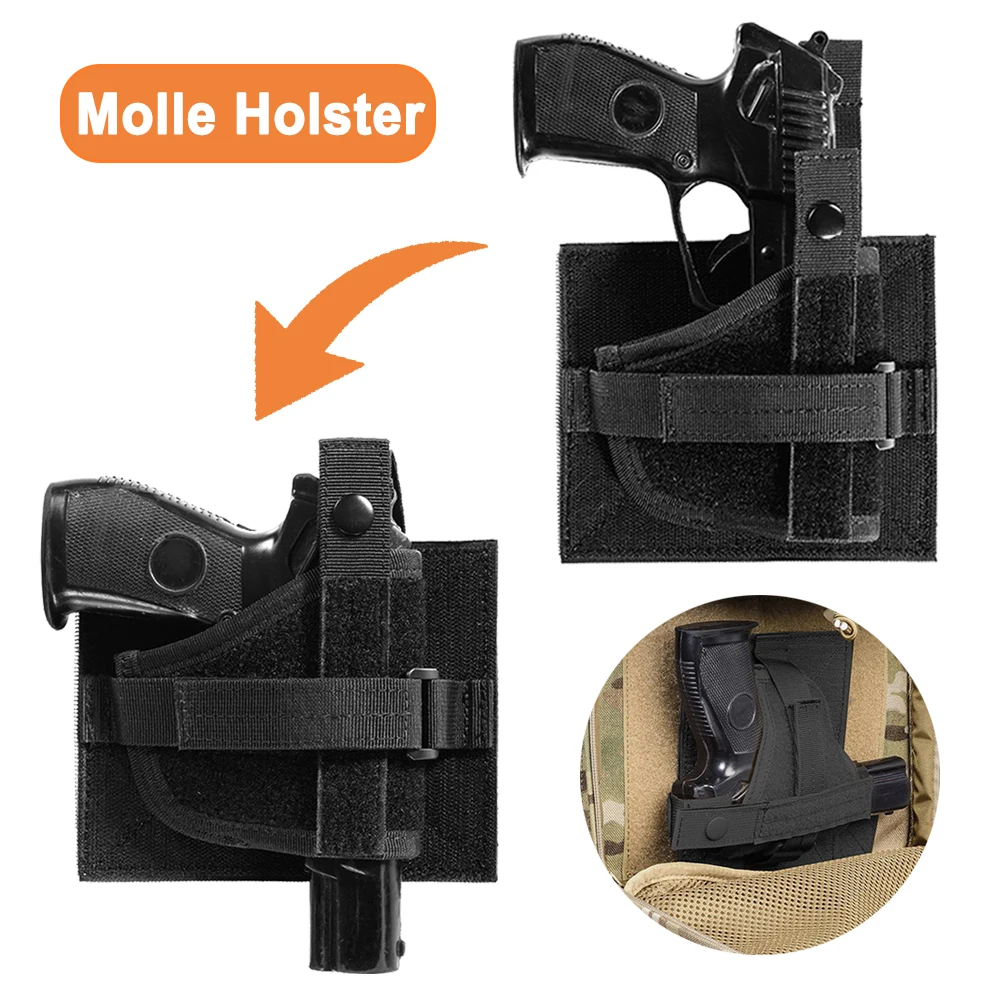 Universal Tactical Detachable Modular Molle Gun Pistol Holster w/ Magazine Pouch 