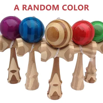 

1 Piece Professional Bamboo PU Paint Wooden Kendama Balls Skillful Jumbo Kendama Outdoors Juggle Game Balls Toys for Gifts