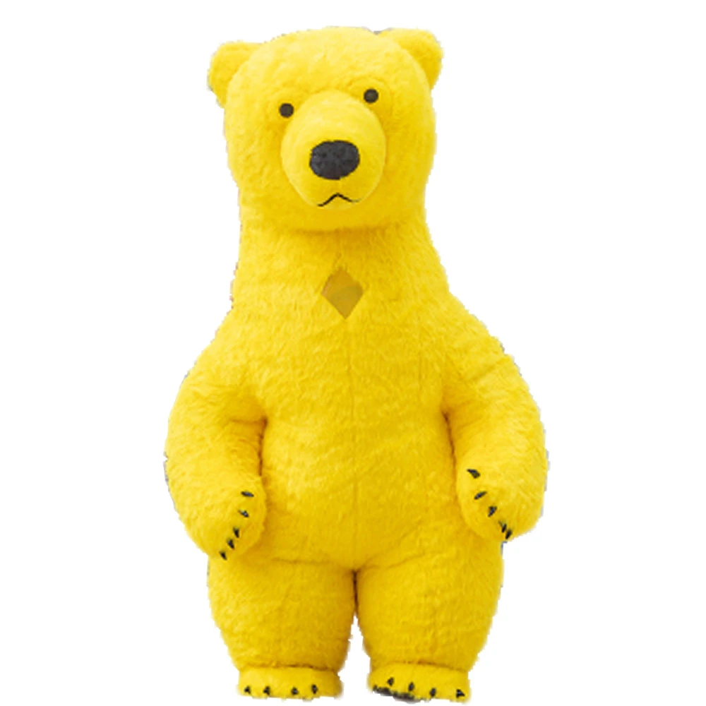 2m Giant Inflatable Brown Bear Costume Long Plush Hair Blow up Suit