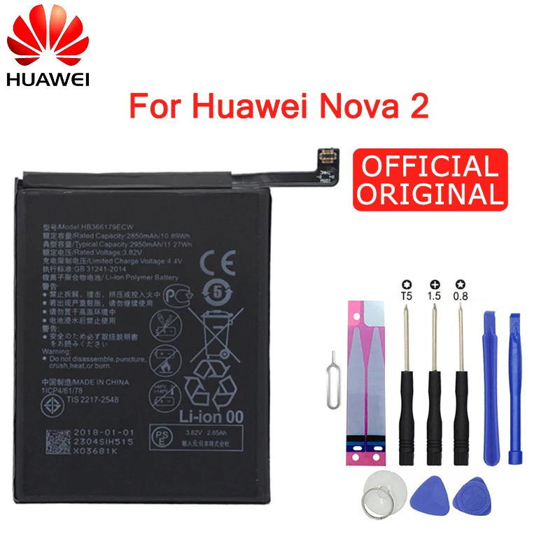 Hua Wei аккумулятор для телефона HB366179ECW 2950 мАч для huawei Nova 2 Nova2 CAZ-TL00 CAZ-AL10 оригинальные Сменные Аккумуляторы