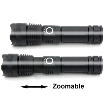 

Hard Light USB charge flashlight Adjustable zoom torch XHP50 P50 LED flashlight for camping hiking trekking hunting fishing.