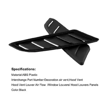 

2pcs Universal Car Engine Hood Vent Air Intake Cover Louvers Spoiler Trim Decor Y98C