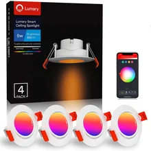 

Lumary Smart Ceiling lights RGBWW Swiveling ultra flat 5W WiFi Downlight LED Recessed lights 350lm