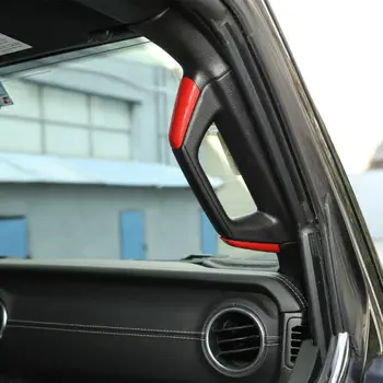 

Car Grab Bar Cover Trim Decoration Decals For 2018 2019 Jeep Wrangler JL Pillar Handle Exterior Parts Mouldings