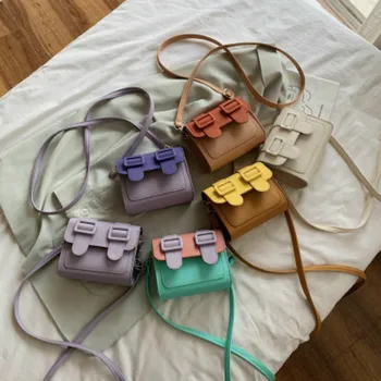 

Women Ins Luxury Pu Leather Contrast Color Mini Crossbody Bags 2020 Hot Shoulder Handbags Female Cross Body Bag with Hair Ball