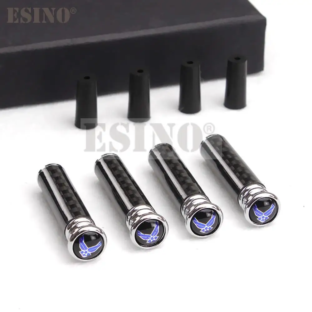 4 X Usaf Us America Air Force Real Carbon Fiber Car Bolt Interni Door Lock Button Vite Manopola Pin Caps Covers Pin Caps Trim