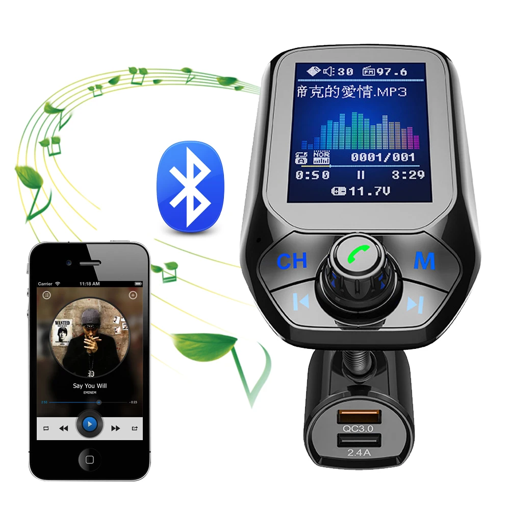 Автомобильный MP3-плеер с Bluetooth и двумя USB-портами автомобильный FM-передатчик