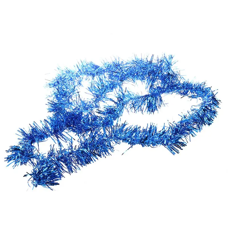 2 м(6,5 футов) Рождественский дождик украшения для дерева мишура гирлянда(синий