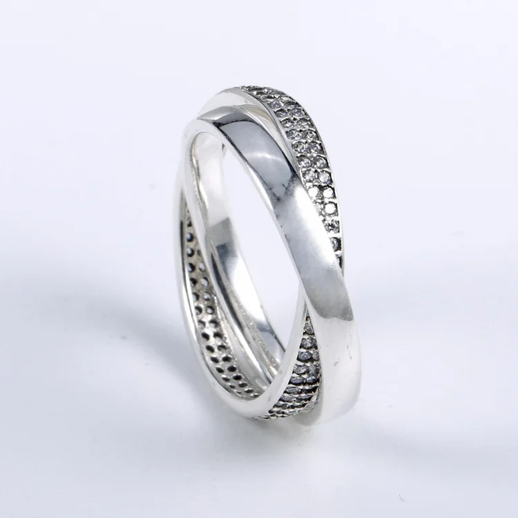 Подлинное 925 пробы Серебряное модное кольцо Love Forever Promise для женщин, Свадебные обручальные вечерние ювелирные изделия в подарок