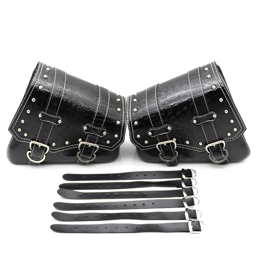 Left Right Universal PU Leather Motorcycle Saddlebag Side Tool Luggage Bags Saddle for Honda/Suzuki/Kawasaki/Yamaha |