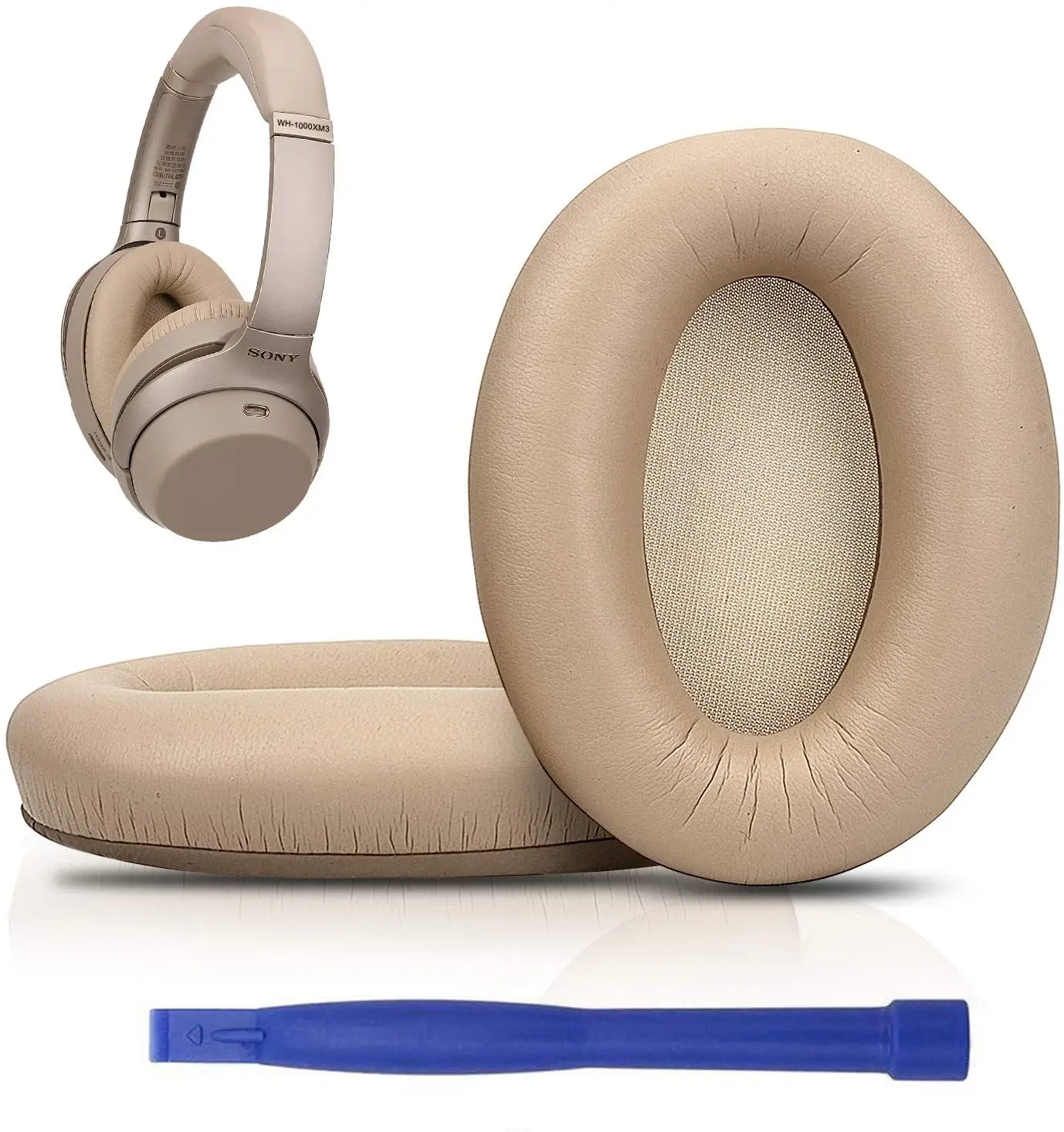 Earpads Compatible with Sony WH-1000XM3 Over-Ear Headphones with Soft Protein Leather/Noise Isolation Memory Foam Professional WH1000XM3 Ear Pads Cushions Replacement