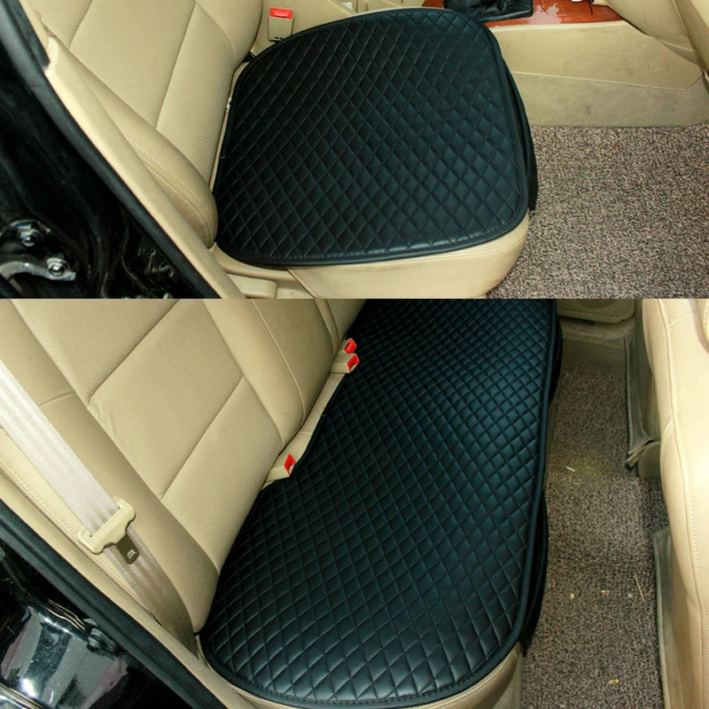 

Universal Leather Car Seat Cover Front Backseat Rear Cushion Waterproof Protector Pad Four Season Anti Slip Interior Accessories