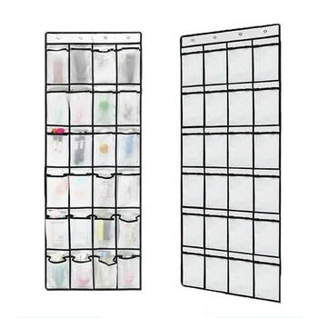 

24 Grid Storage Bag Balcony Wall Hanging Door Large Capacity Foldable Shoes Bag Foldable Washable Mesh Pockets Closet Organizer