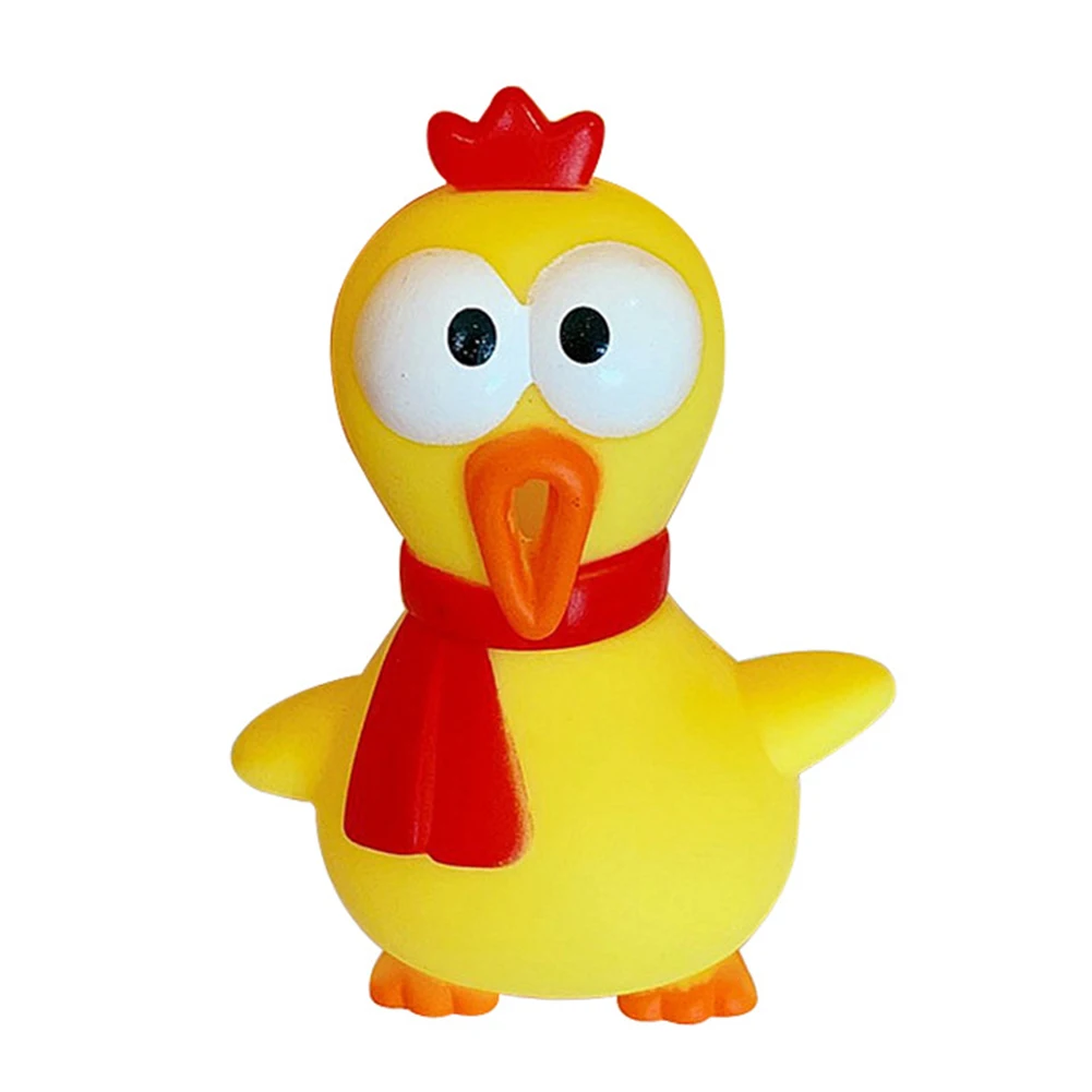 

Cute Design For Pets Squeeze Sound Toy Non Toxic Squeaky Gift Dog Chewing Reduce Pressure Rubber Screaming Chicken Kids Funny