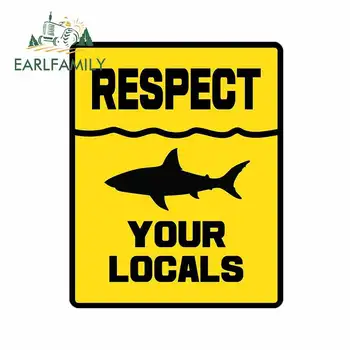 

EARLFAMILY 13cm x 10.4cm for Respect Your Locals Fish RV Motorcycle Cartoon Graphics Car Stickers Waterproof Decal Car Styling