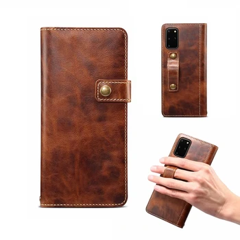 

Luxury Genuine Leather Case for Samsung Galaxy S20 Ultra Phone Case Retro Wallet Covers Holster Case For Samsung S20 Plus Coque