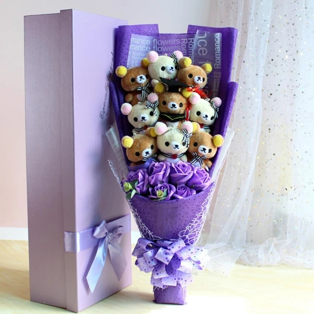 Hot Sale Cute Teddy Bear Stuffed Animal Plush Toy Cartoon Bouquet Gift Box Creative Birthday Valentine's Day Christmas Gift 4
