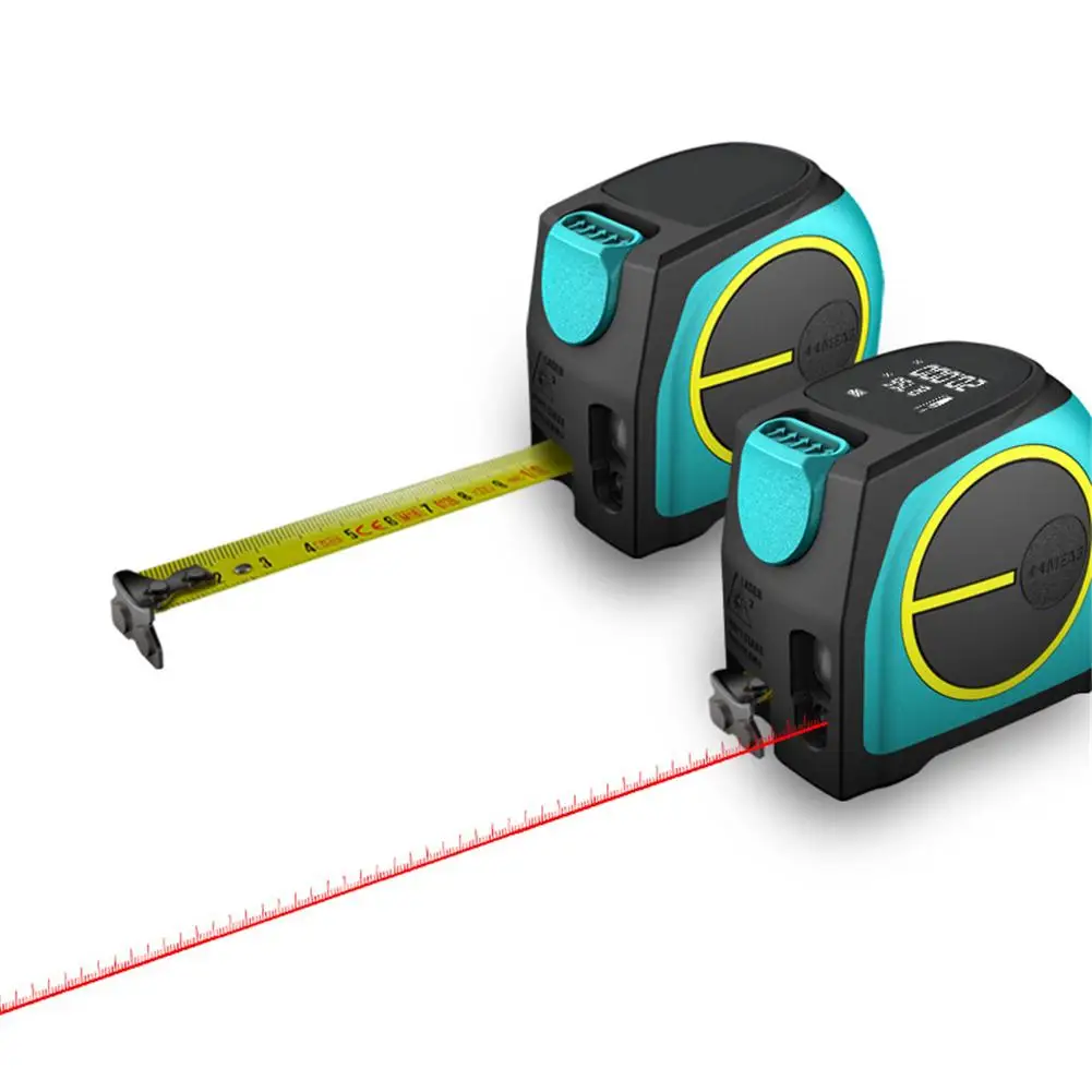 Высокая точность 2-в-1 40 м цифровой лазерный дальномер с ЖК-дисплей Дисплей измерительная лента лазерный дальномер измерительный инструмент выдвижной 5 м