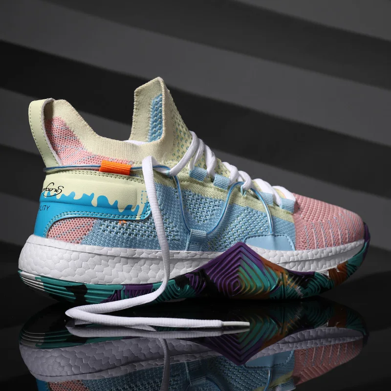 Basketball Shoes Men Women Basketball Shoes Sneakers Light Anti-skid Shock Absorption Multicolor Sports Trainer