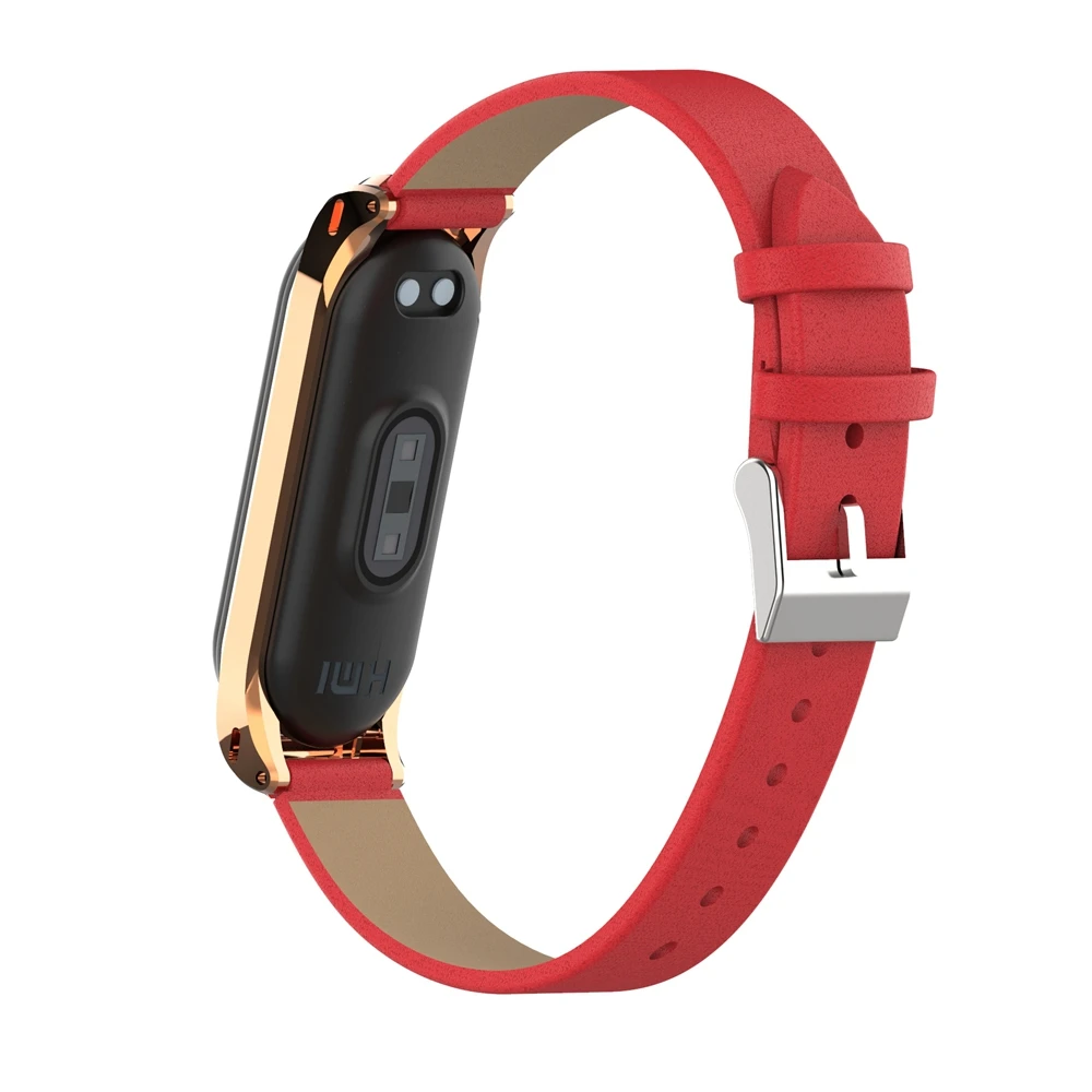 Кожаный ремешок для mi band 4, умный браслет, металлический чехол, PU ремешок для часов, для Xiaomi mi, ремешок, 3 замены, аксессуары для женщин и мужчин
