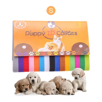 

12Pcs/15Pcs Small Dog Puppies Identification Collar Colorful Nylon Adjustable Necklace Pet Decor(12Colors/15Colors)