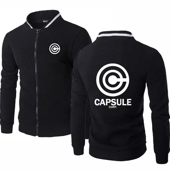 

Jacket Men Anime Dragon Ball Jackets Men Streetwear CAPSULE CORP Printed High Quality Cotton Men's baseball jacket Sweatshirts X
