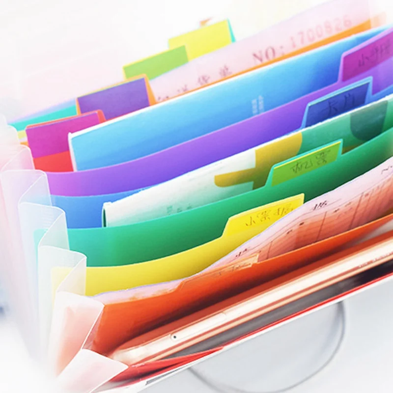 13 포켓 오르간 Protable A6 레인보우 확장 파일 폴더 Office Organizer 문서 홀더 가방 지폐 보관함