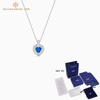

Fashion Jewelry SWA New ONE Pendant Necklace Charming Dark Blue Heart Shaped Crystal White Gold Necklace Female Romantic Gift