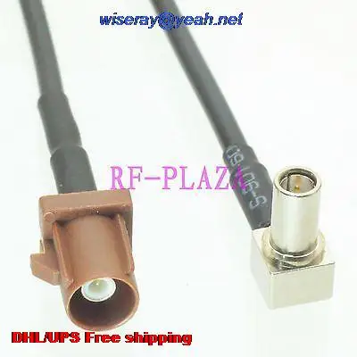 

DHL/EMS 50 pcs Cable 6inch Fakra SMB F 8011 male to MS147 male 90 degree angle RG174 Pigtail jumper cable -A2