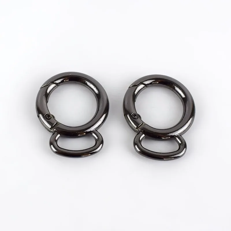 gunblack Meetee19mm Весна уплотнительное кольцо пряжки металлическая застежка для сумки брелок для ключей защелкивающаяся Сумочка ручка разъем Замена DIY аксессуары - Цвет: gunblack