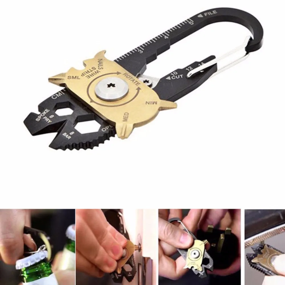 

EDC Small Tools Outdoor Multi-functional Key Chain 20 In 1 Multi-functional Tool Group Mountaineering Clasp Camping Equipment